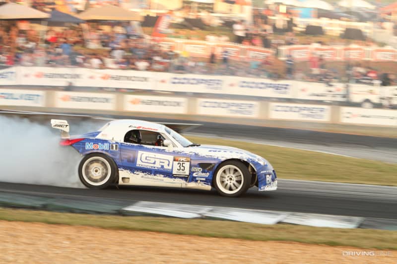 Eric O'Sullivan drove a Pontiac Solstice in 2011, which was the first year of the tire-to-weight ratio rule in Formula Drift