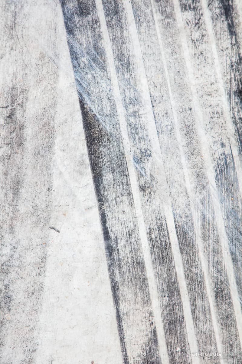 tire burnout closeup