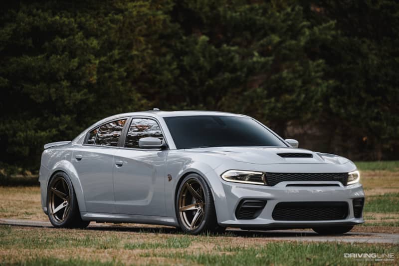 Front of 2022 Dodge Charger Hellcat with NT555 RII tires
