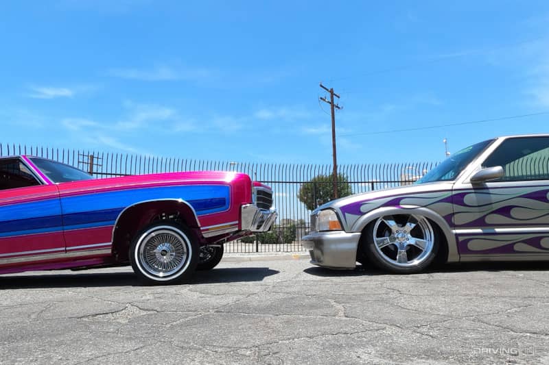 Traditional Lowrider on Hydraulics Versus Airbagged Minitruck