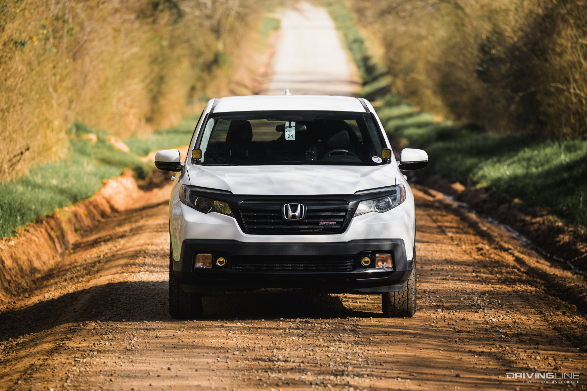 Honda Ridgeline on dirt trail