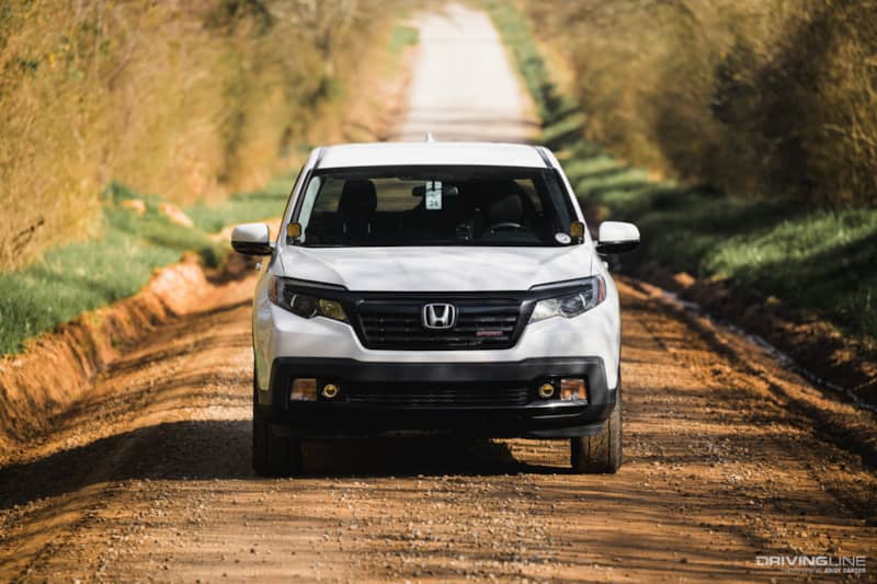 Honda Ridgeline on dirt trail