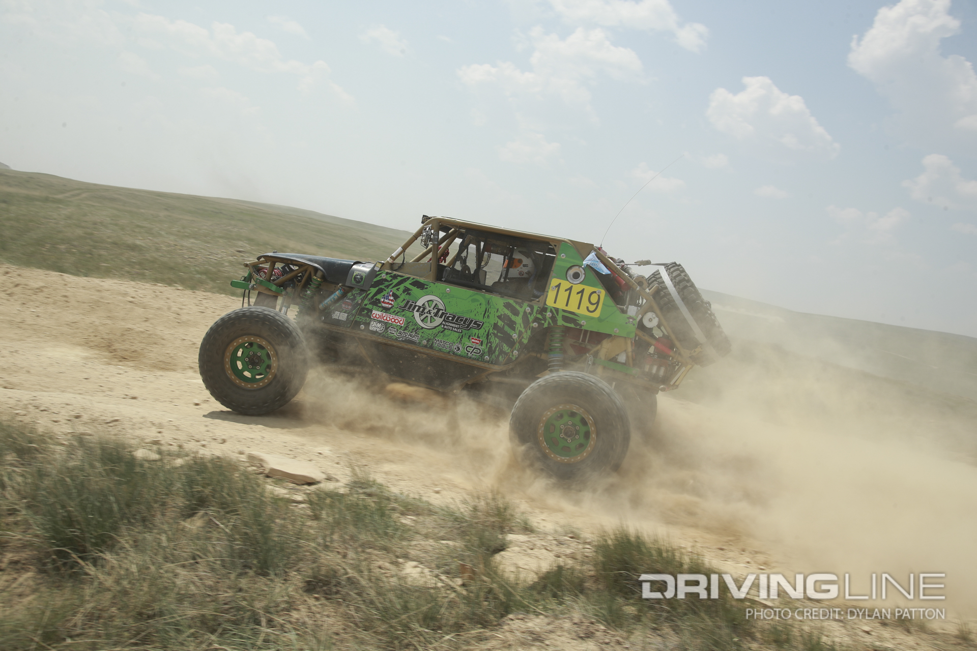 Race Rig in dust off-road racing at 2023 Ultra4 Big Sky 200