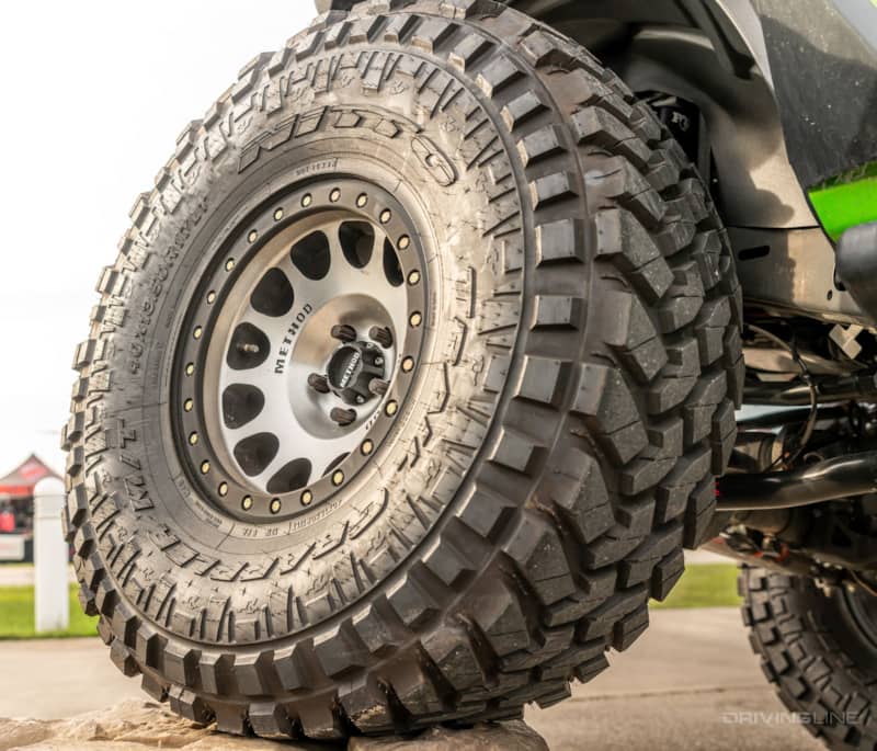 40x13.50R17 Nitto Trail Grappler on method beadlock wheel sideview