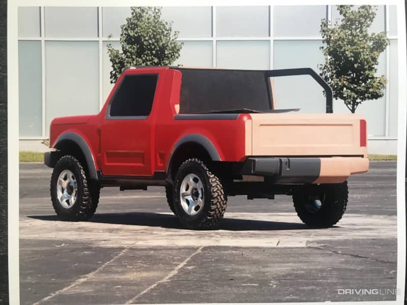 Ford Bronco U260 Concept from behind clay model