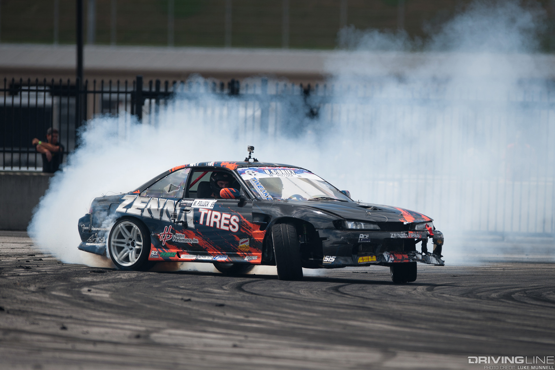 Matthew Pollock in his Zenna Tires S14 Nissan 240SX