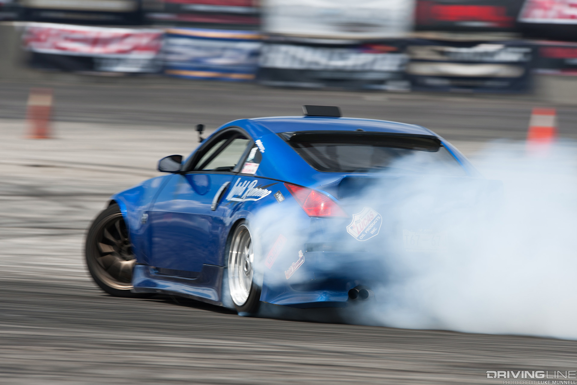 Jordan Painter in his blue Nissan 350Z from Wild Running