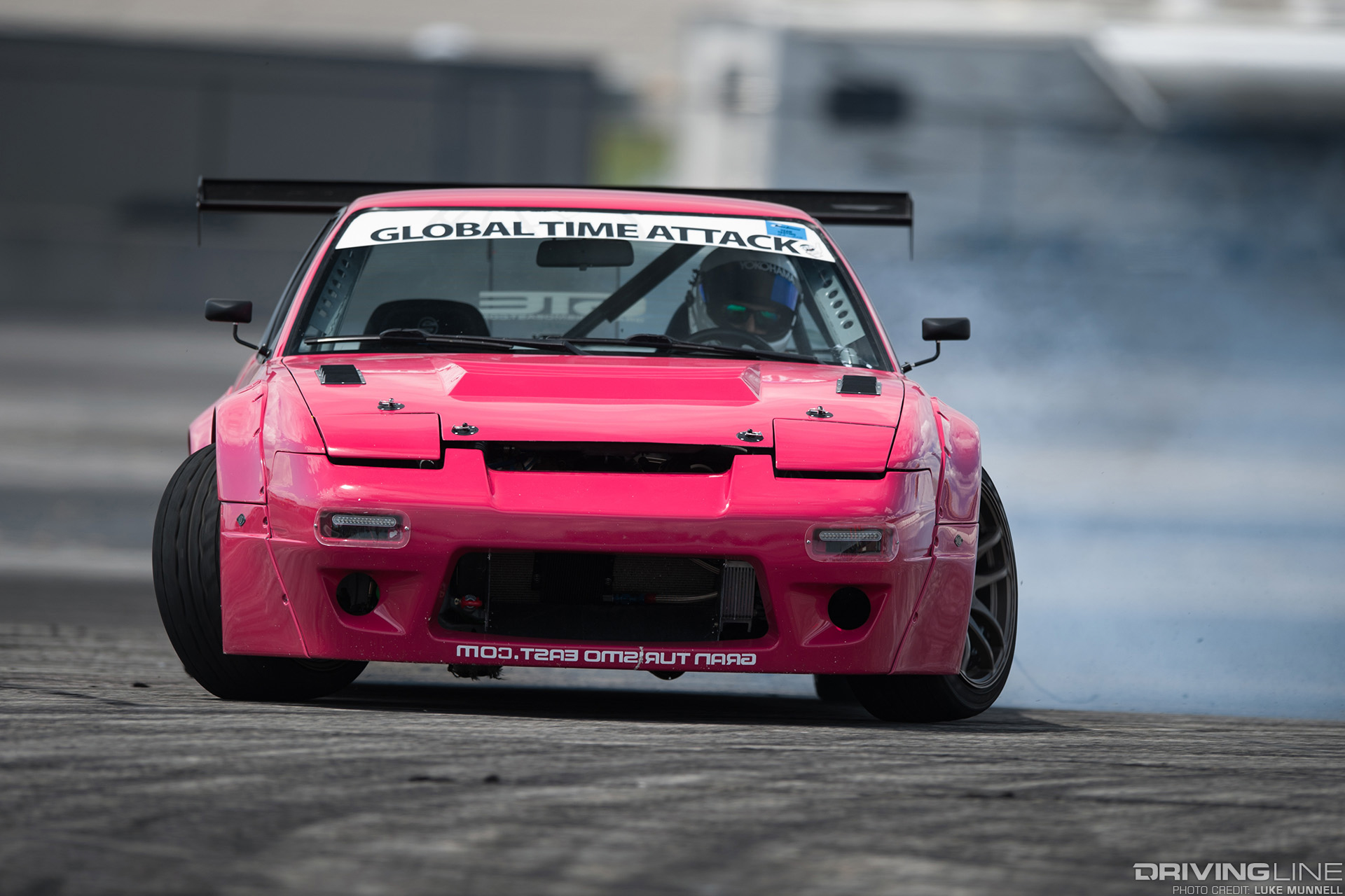 Kuroworks' Erin Sanford in the pink Global Time Attack S13 240SX