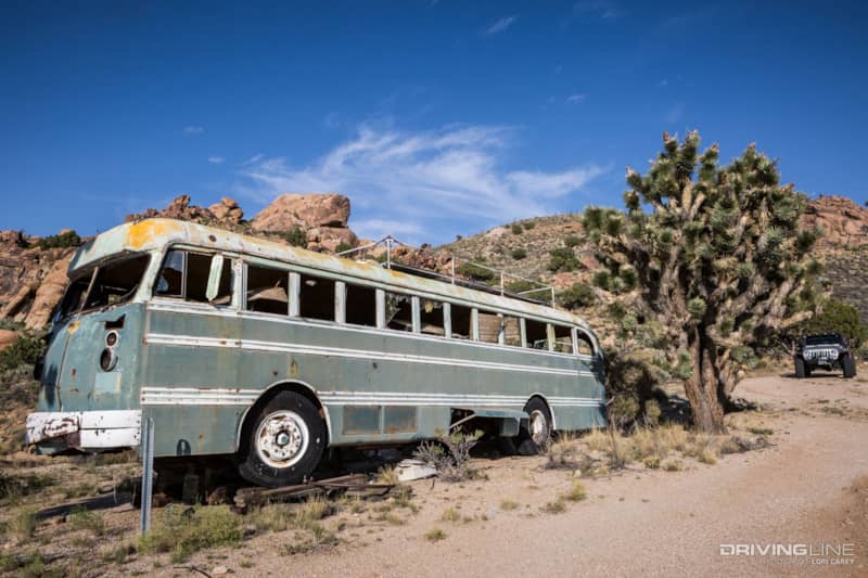 Abandoned Bus - Kessler Peak Trail Off-Road Trail Review - Mojave Desert