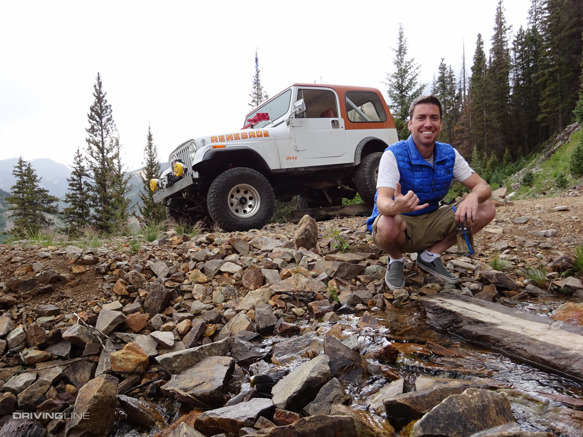 photo op on Kendall Mountain with CJ7