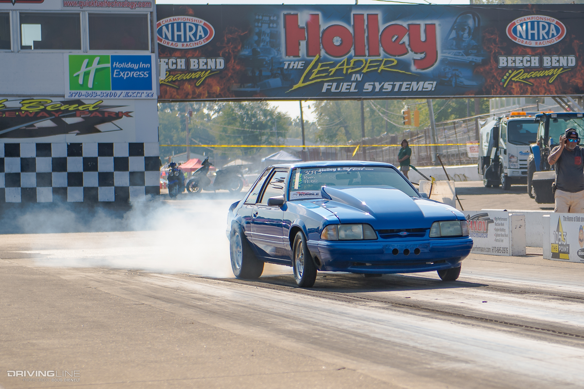 blue Mustang at Holley LS Fest