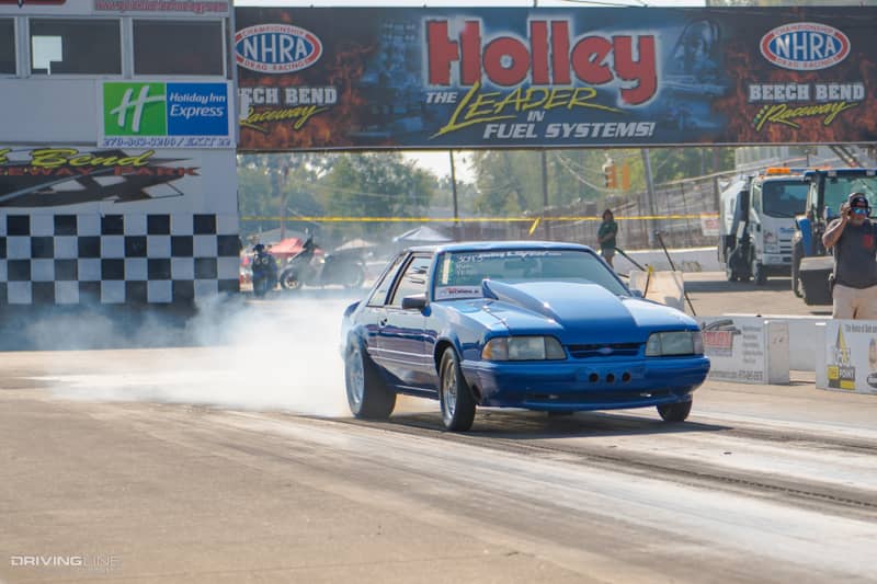 blue Mustang at Holley LS Fest