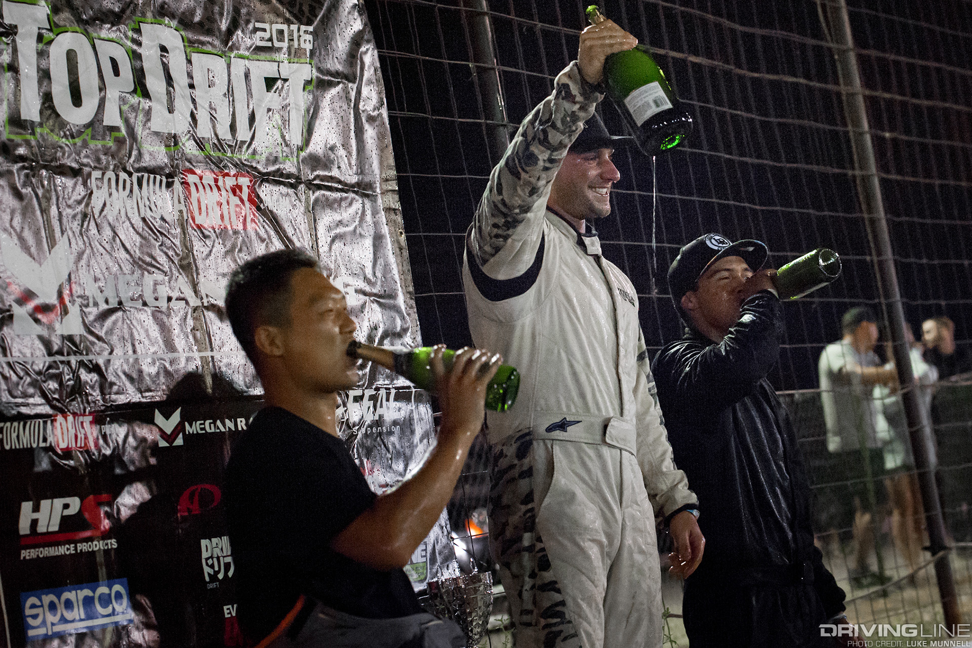 2016 Top Drift winners drinking champagne