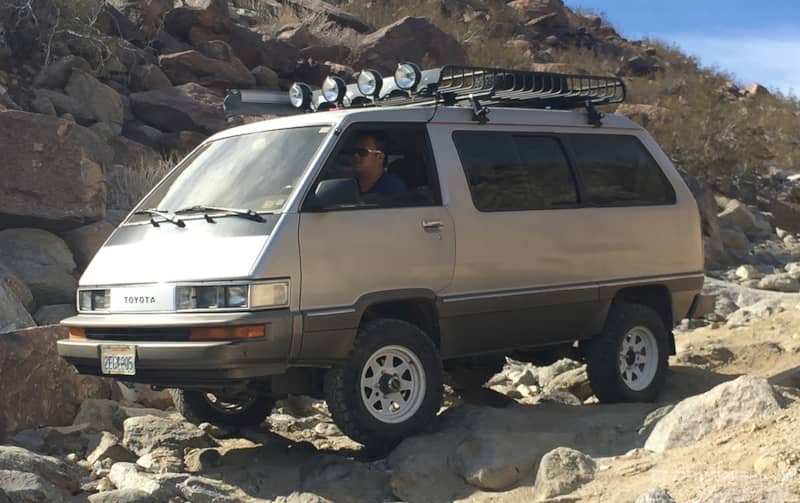4x4 Toyota Van on the rocks
