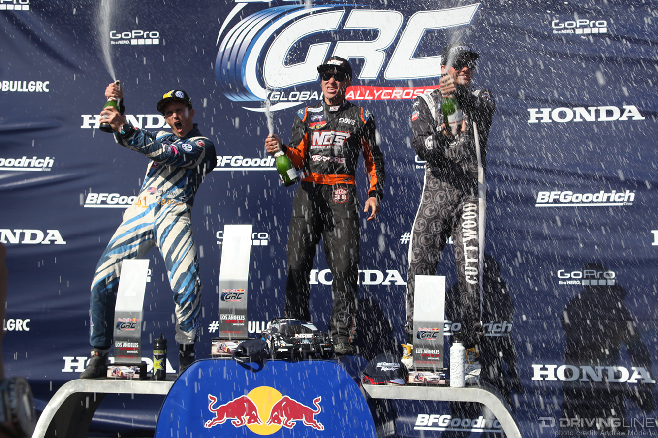 GRC Podium with champagne