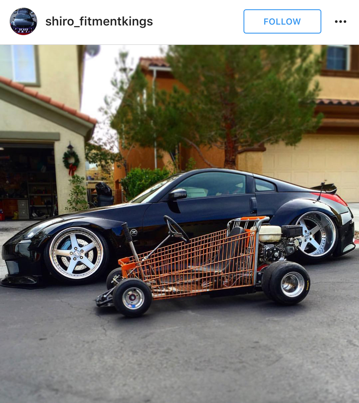 widebody 350z and shopping go-cart