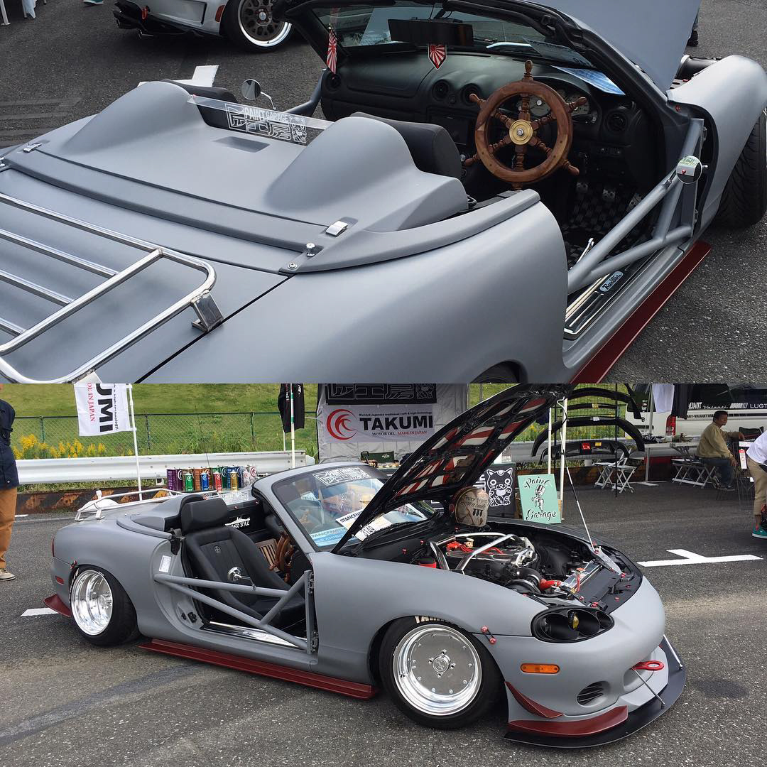 Justin's pick - Mazda Miata with boat steering wheel