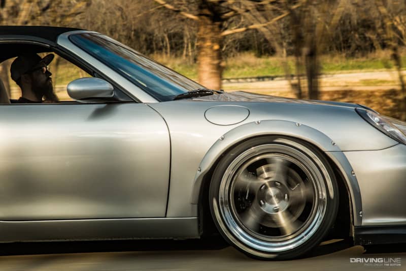 Gas Monkey Garage LS-Swapped Porsche 996 driving on a road