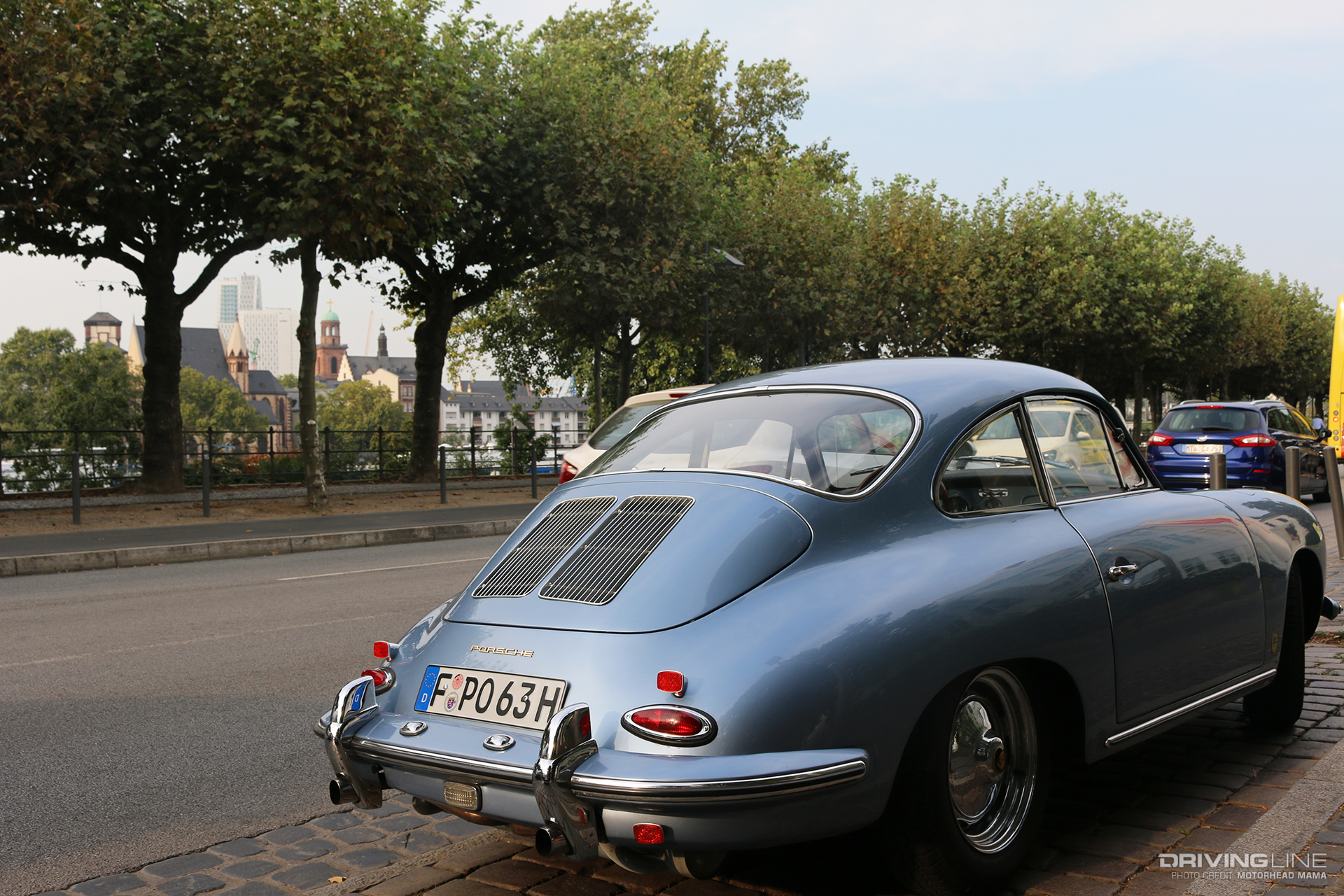 Porsche on street of Frankfurt