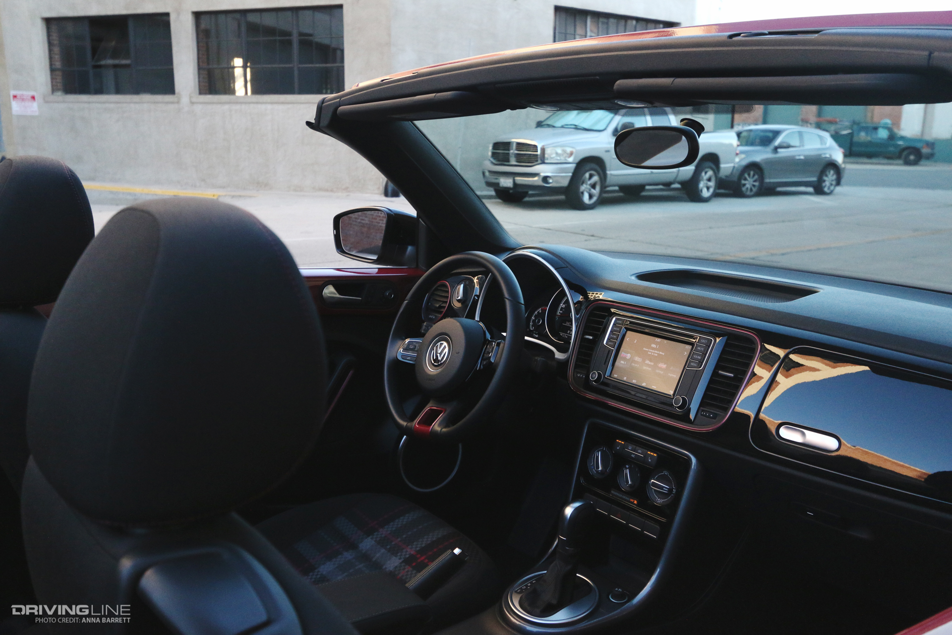 interior of #PinkBeetle convertible