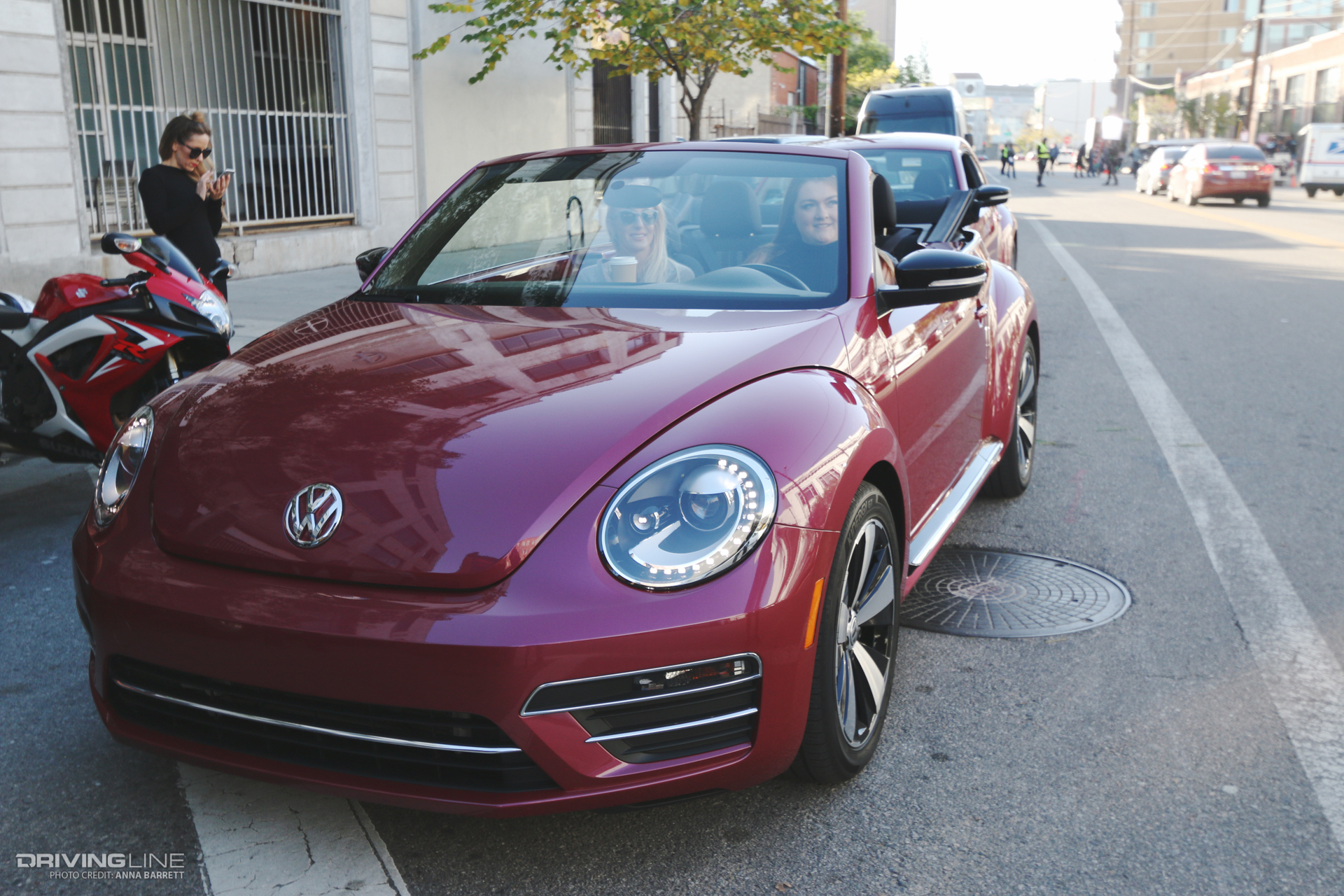 bloggers in #PinkBeetle convertible