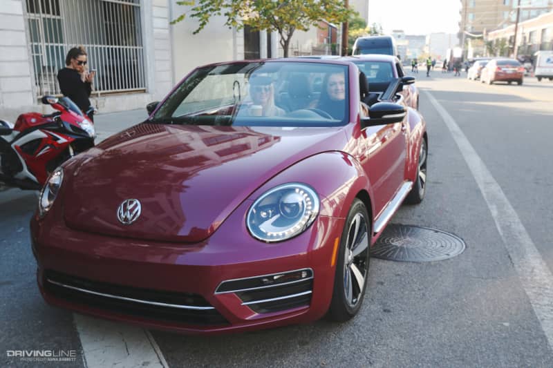 bloggers in #PinkBeetle convertible