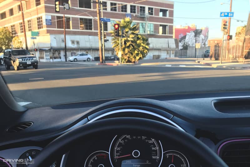 driver's seat of #PinkBeetle