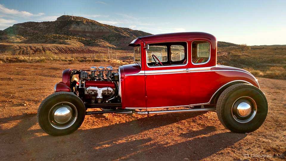 1932 Ford 5-window hot rod cross-country road trip
