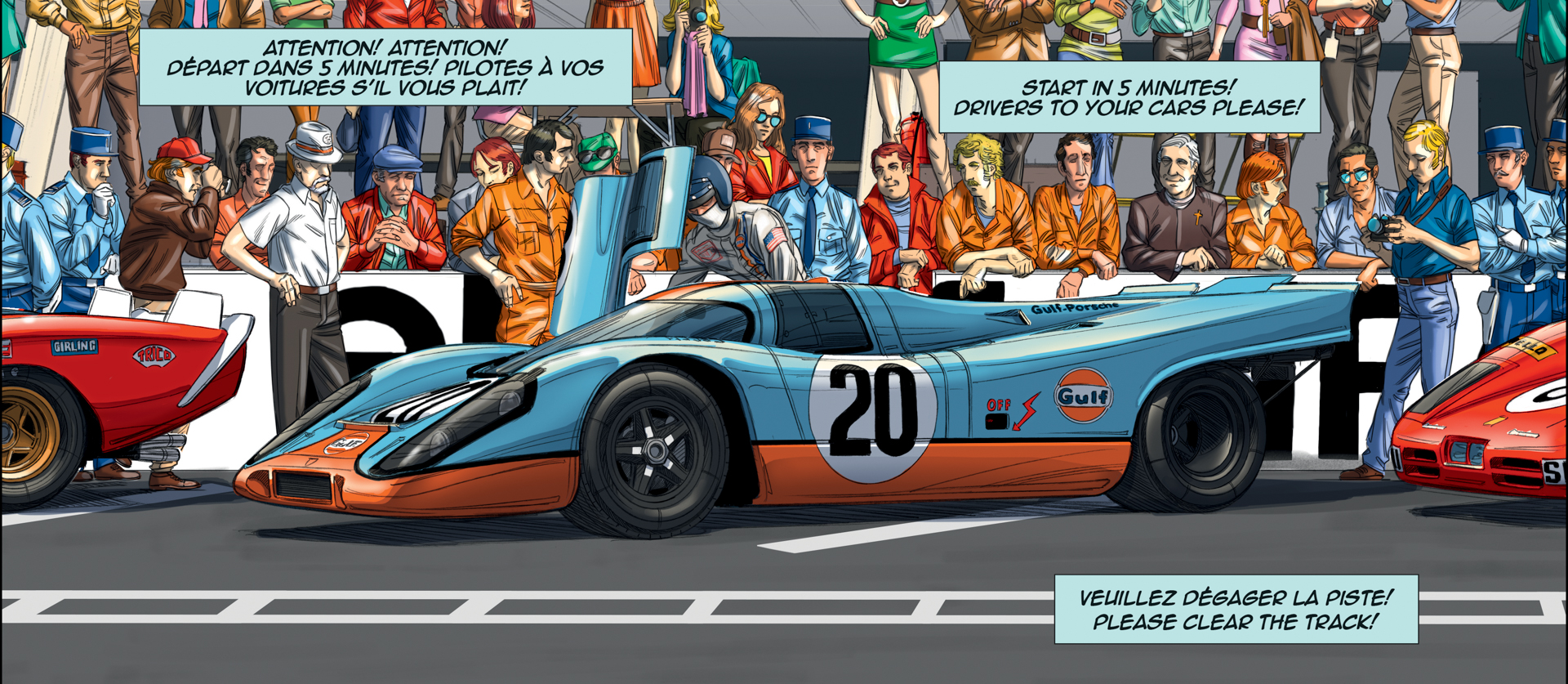 Le Mans Movie Steve McQueen Graphic Novel Comic - Gulf GT40