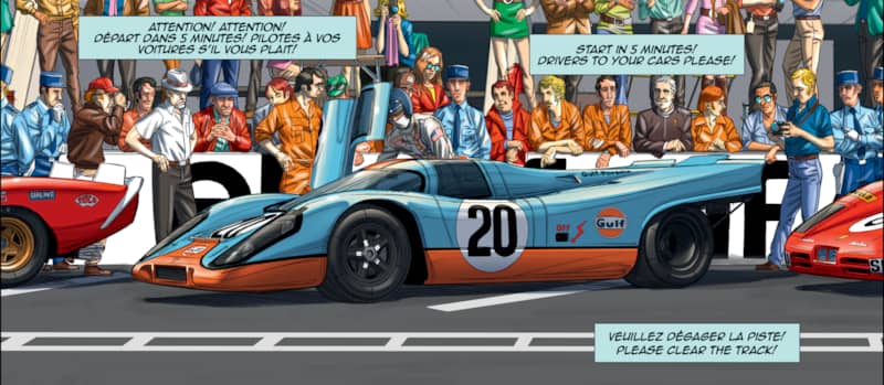 Le Mans Movie Steve McQueen Graphic Novel Comic - Gulf GT40