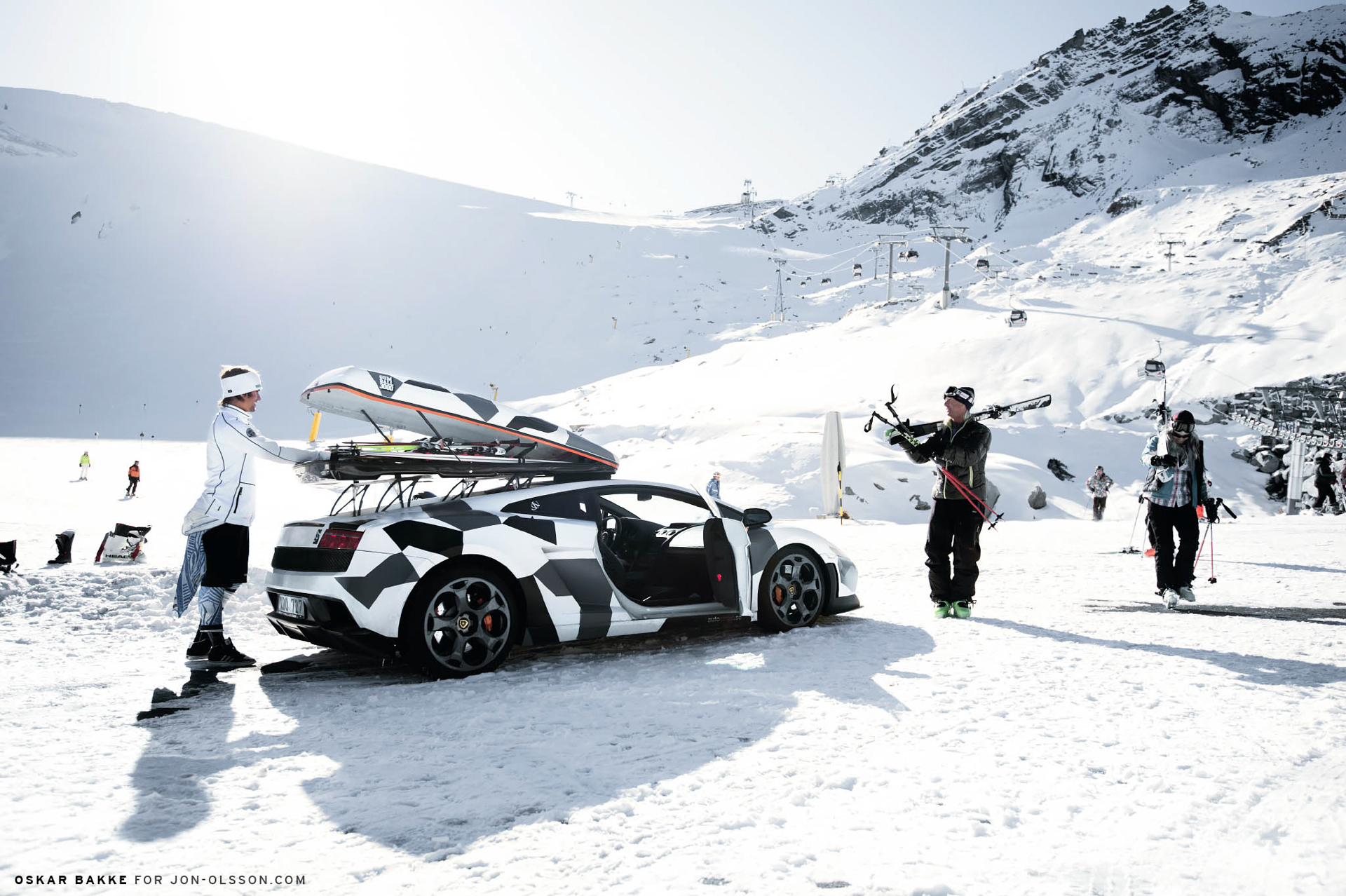 Jon Olsson - Lamborghini with Ski Box - Oskar Bakke photo