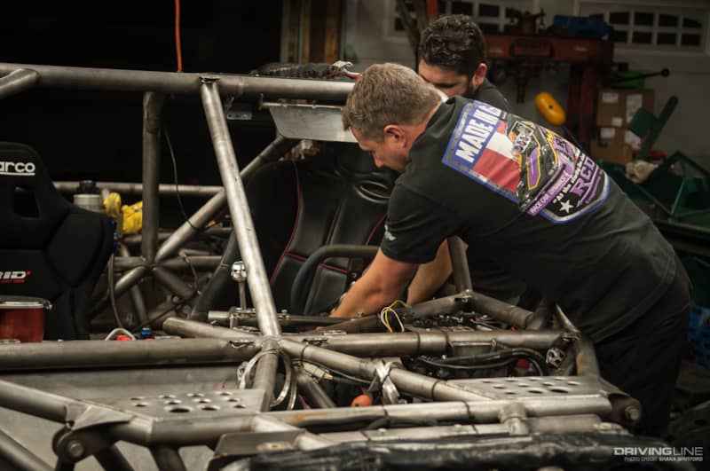 Jason Scherer working on Ultra4 chassis