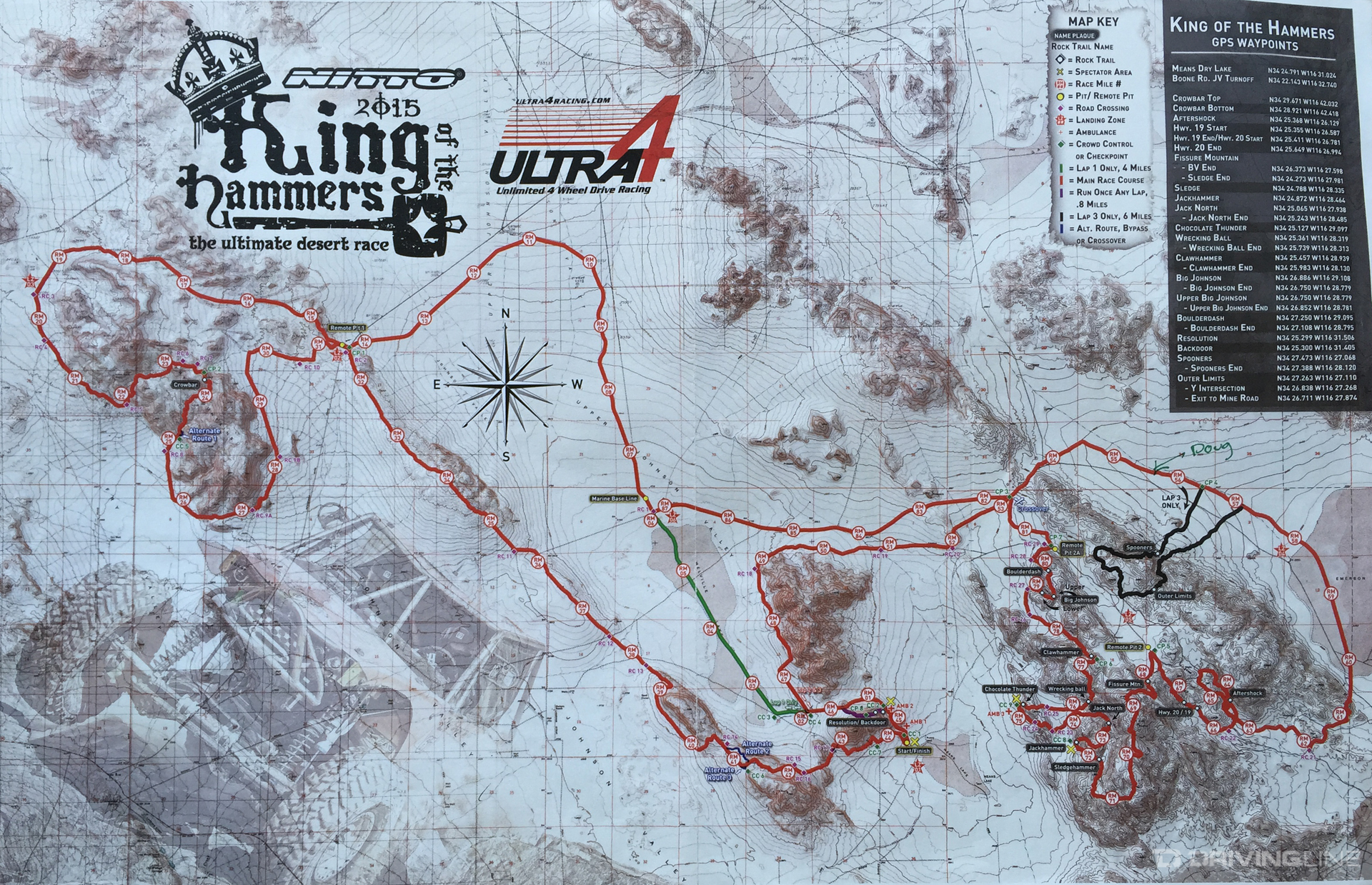 2015 King of The Hammers Course Map