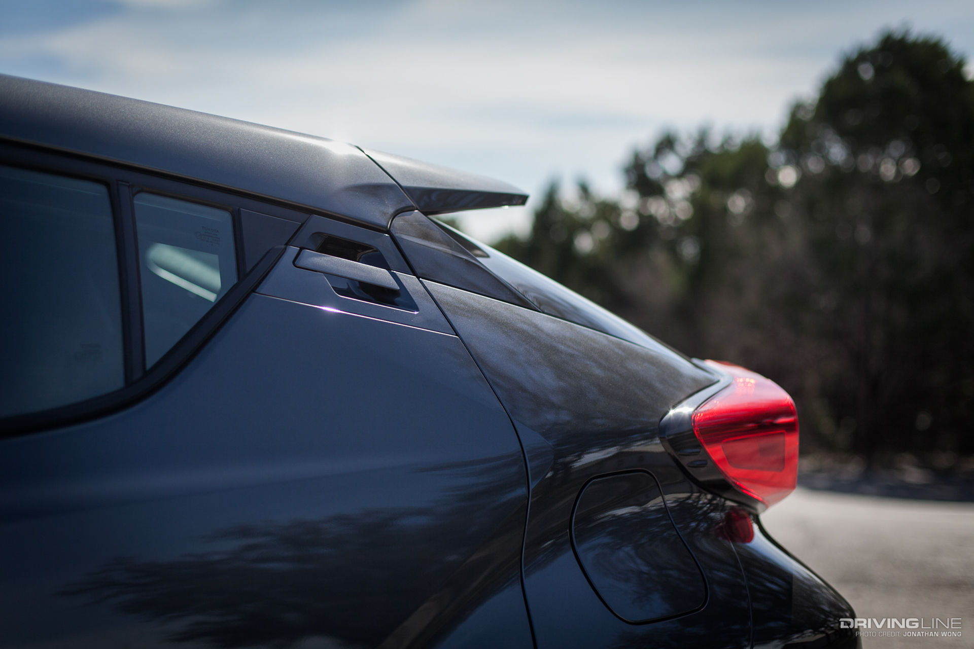side view of rear door handles