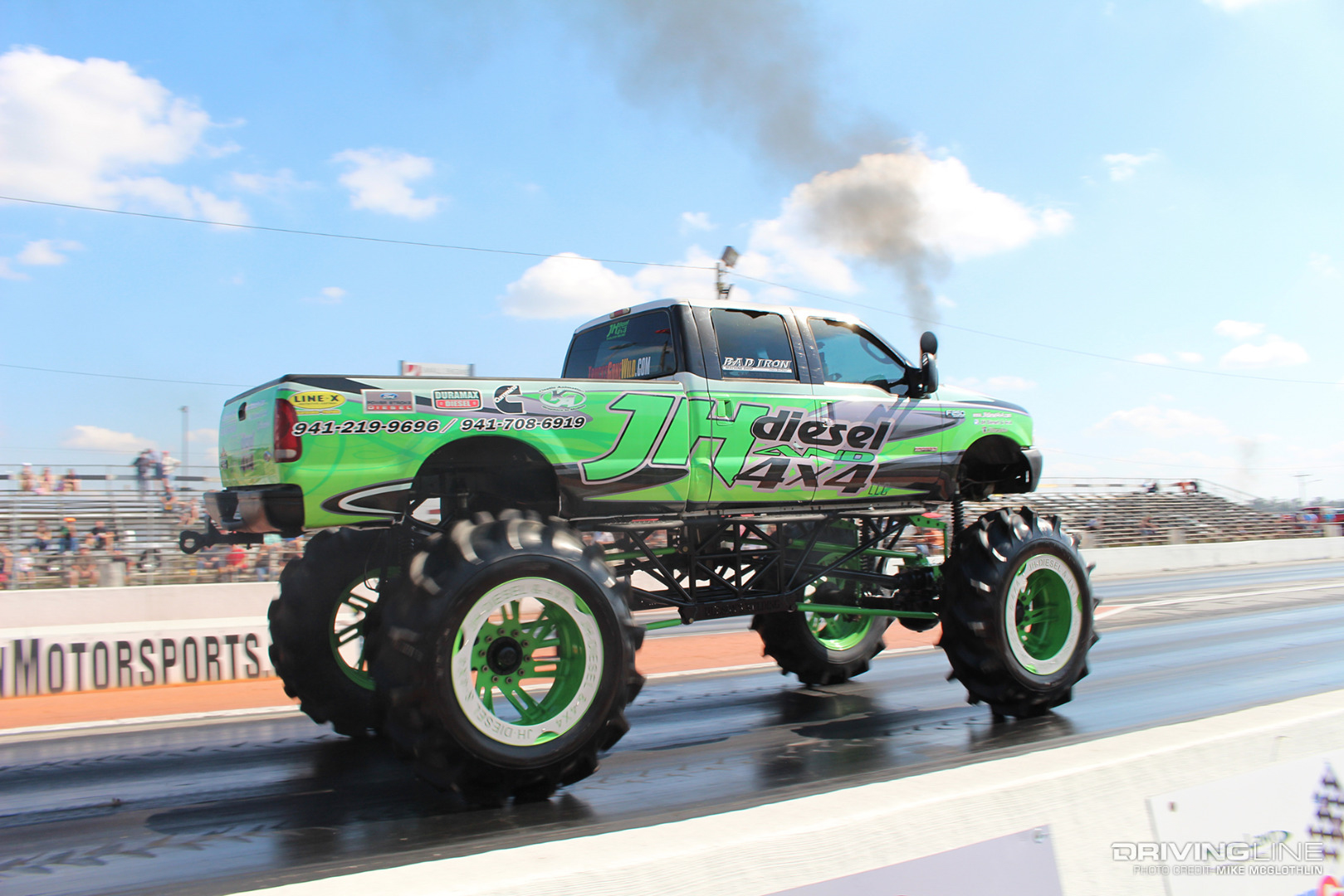 JH Diesel & 4x4's mega truck drag racing at Florida Truck Fest