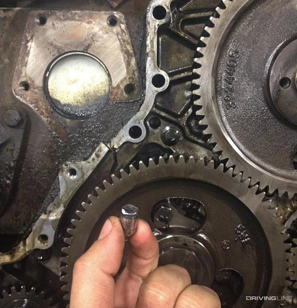 Cummins dowel pin timing gear damage