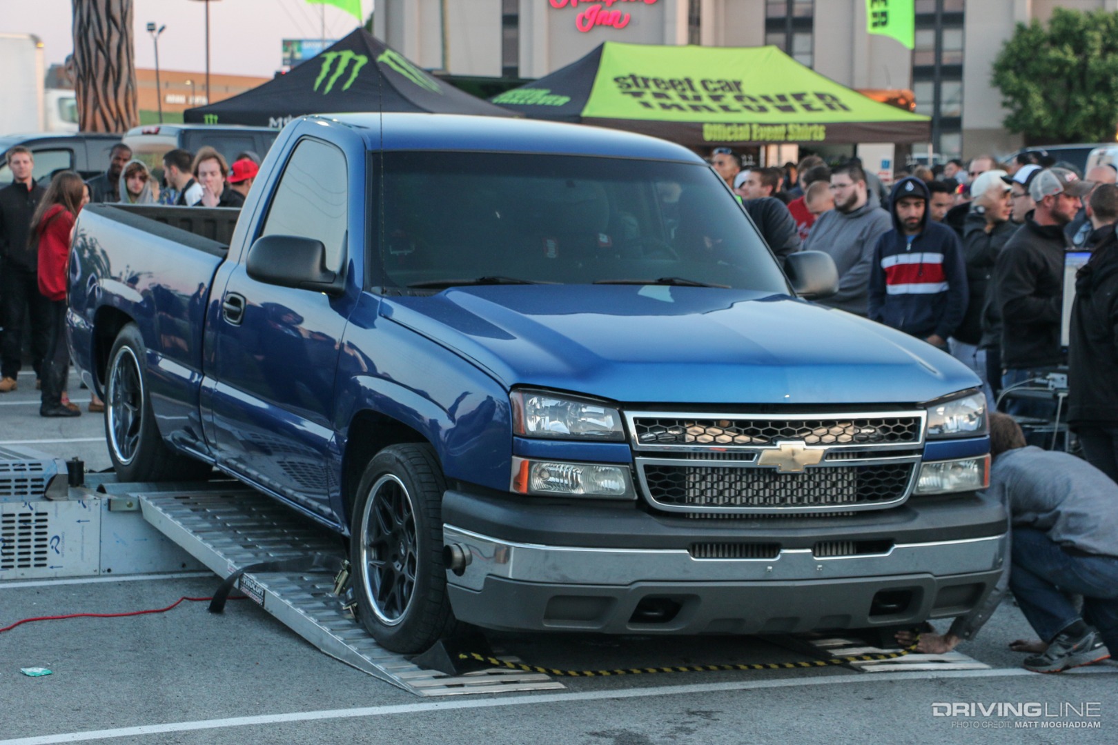 "Lil Blue" was big on power on the dyno at the Friday night meet