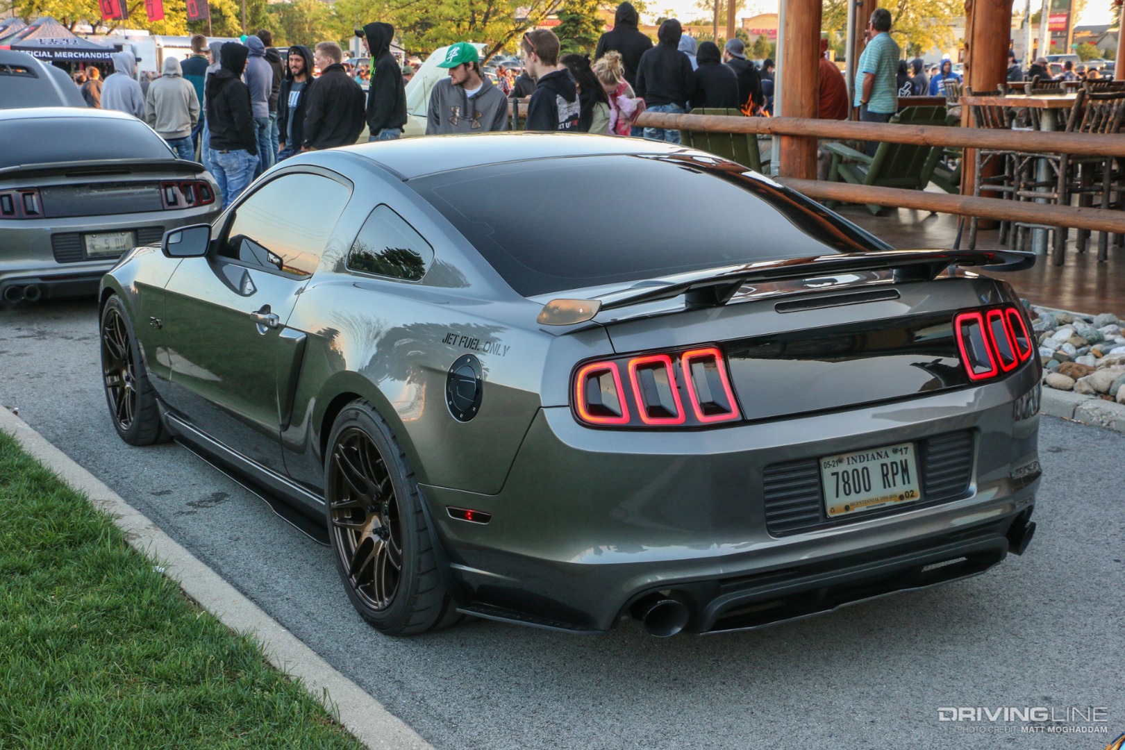 Ryne's Mustang turns 7800 RPM, as depicted by the license plate.