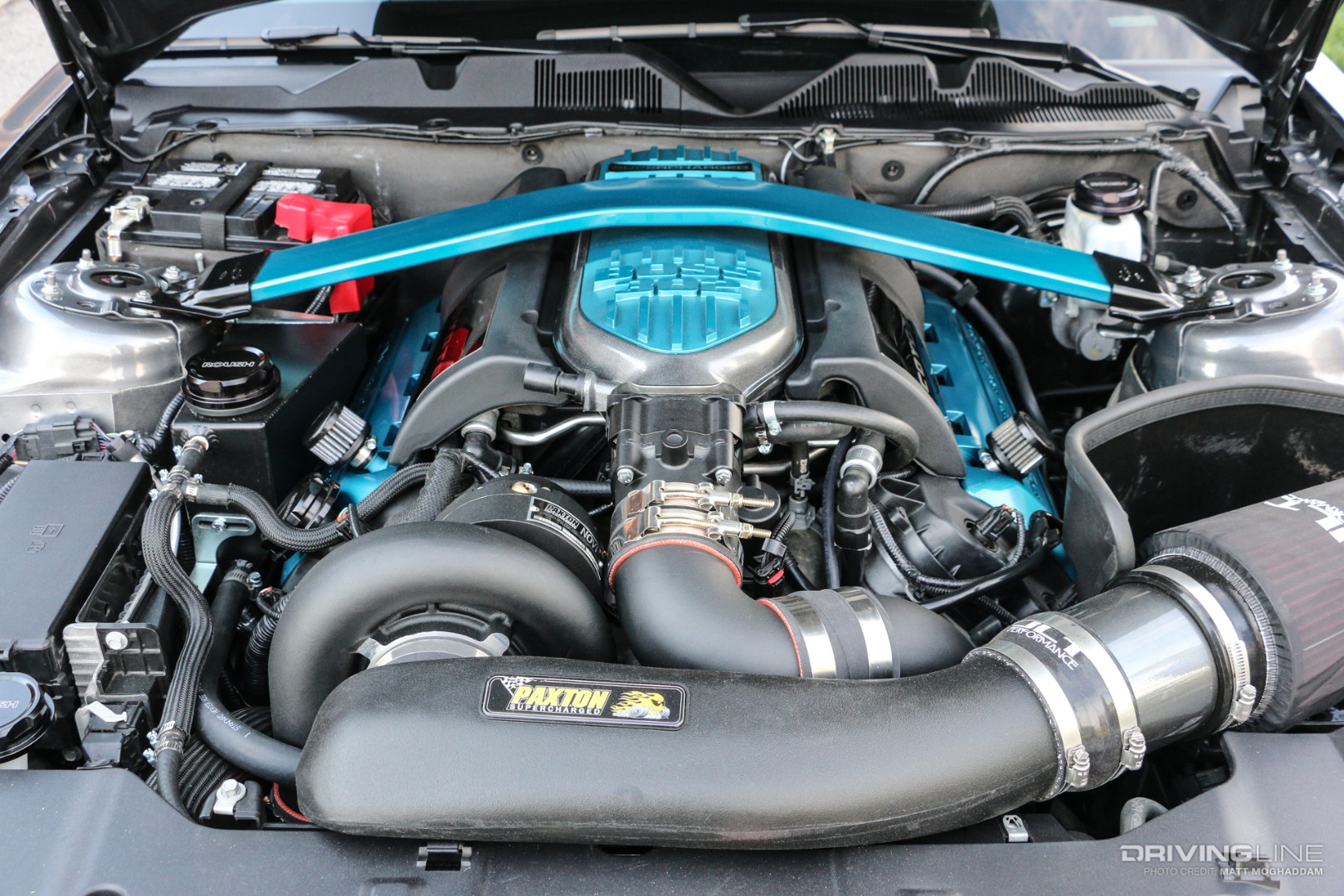 The Paxton supercharger and supporting mods help deliver big power from the Coyote.