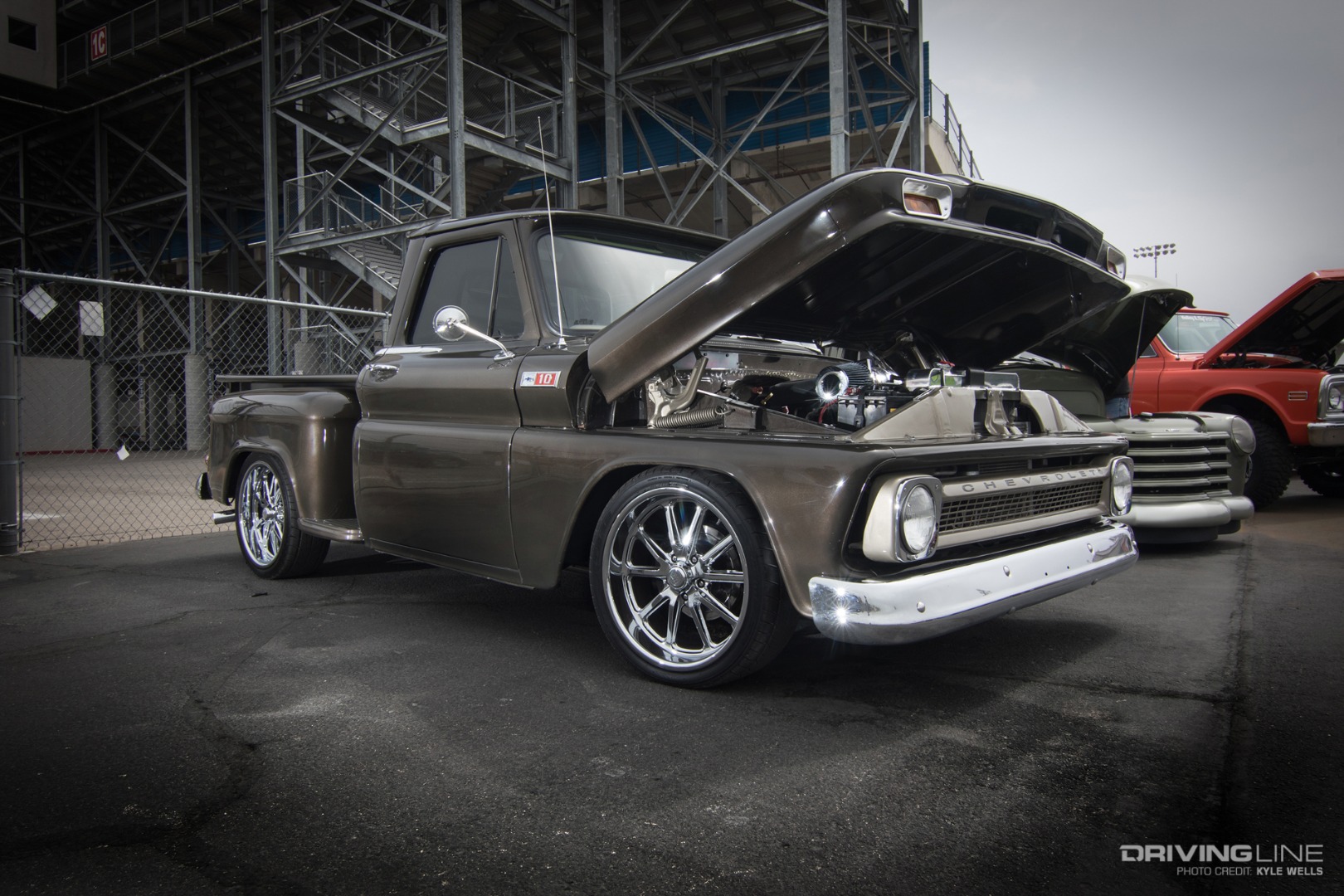 The C10 parked at Holley LS Fest - West