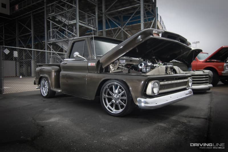 The C10 parked at Holley LS Fest - West