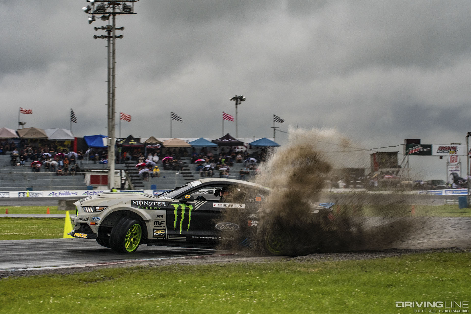 Vaughn Gittin Jr. hits rain puddle