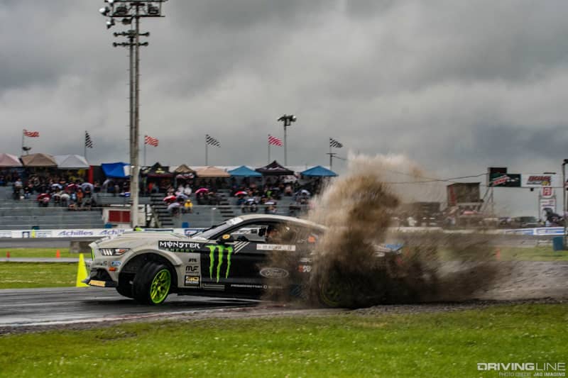 Vaughn Gittin Jr. hits rain puddle