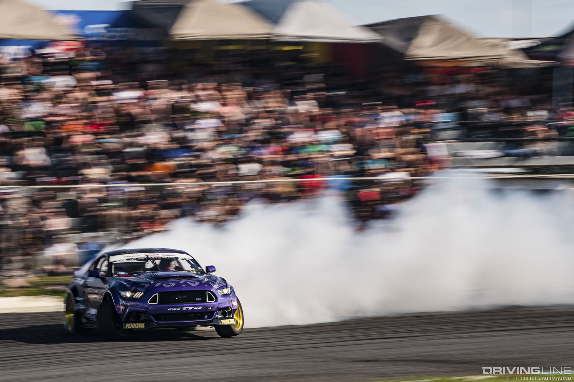 DeNofa bye run with lots of tire smoke