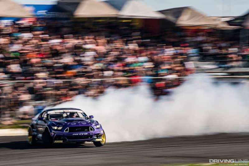 DeNofa bye run with lots of tire smoke