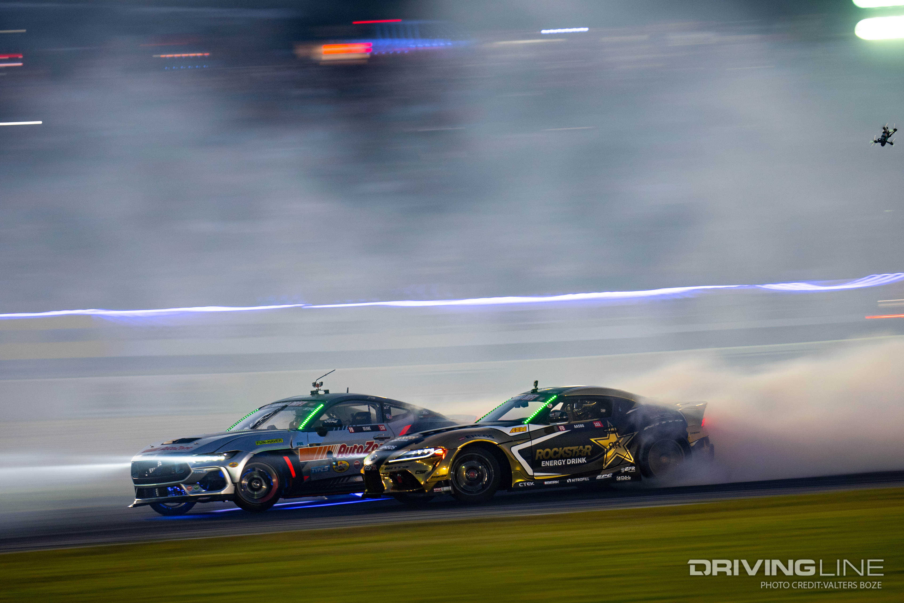 James Deane tandem drifting against Fredric Aasbo at 2023 FDATL