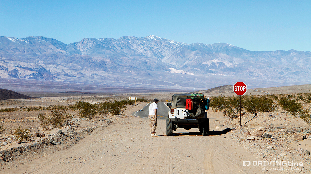 Harry Wade Exit Route terminus at Ashford Junction in Death Valley National Park