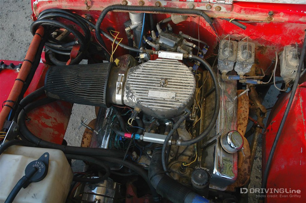 The engine’s fuel injection set-up is basically a 1984-vintage, 1,000mm Air Sensors four-injector throttlebody with a MegaSquirt ECU running the show.