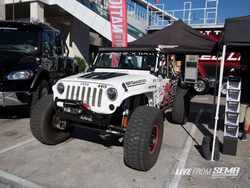 Poison Spyder Customs christened this Jeep “Crispy” because they bought it after it had been consumed in a fire. It is hard to tell now that it has been completely rebuilt for King of the Hammers, complete with coilover and bypass shocks and Currie Rock Jock axles. It was refreshing to see a legit race car amongst all of the show trucks.