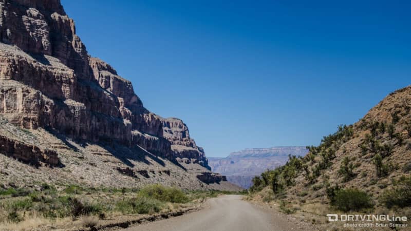 Start of the trail to the bottom of the Grand Canyon with the canyon walls still not very high